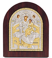 Икона арочная Всецарица Небесная 13х11см в серебряном окладе 925 и позолоте