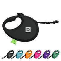 Повідець-рулетка для собак WAUDOG R-leash з контейнером для пакетів, світловідбивна стрічка