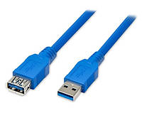 Удлинитель USB 3.0 AM/AF, 0.5m, Blue, Пакет, Q200 d