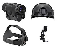 Комплект - монокуляр ночного видения NVG30 Wi-Fi 940nm + шлем (ABS-пластик) + крепления (Черный)