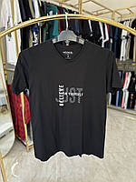 Мужская футболка V-вырез JUST 24054 Турция (батал) 3-7XL черная