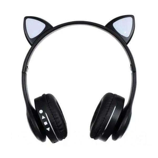 Наушники з котячими вушками Cat ear Блютуз гарнитуры черные Блютуз наушники Наушники без проводов - фото 3 - id-p2194727508