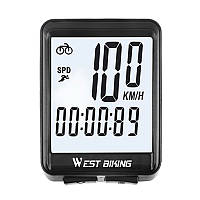 Велокомпьютер West Biking 0702054 с подсветкой White Беспроводной GHF