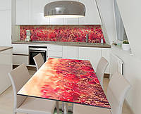 Наклейка 3Д виниловая на стол Zatarga «Маковый рай» 600х1200 мм для домов, квартир, столов, к EM, код: 6443442