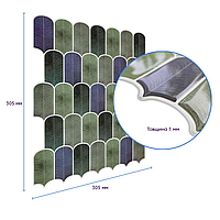 Самоклеящаяся полиуретановая плитка Полиуретановая плитка серо-фиолетовая мозаика 305х305х1мм