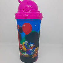 Стакан непроливайка із силіконовою трубочкою 500 мл. кружечка дисней, фото 5