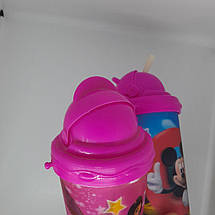 Стакан непроливайка із силіконовою трубочкою 500 мл. кружечка дисней, фото 4