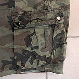 Шорти чоловічі мілітарі накладні кишені бавовна 34 хакі, фото 8