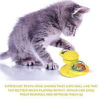 [VN-VEN0132] Вращайте игрушку для кошек ROTATE WINDMILL CAT ветряной мельницы с кошачьей мятой и светодиоднR