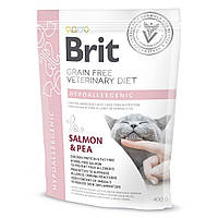Сухой корм для кошек, при пищевой аллергии Brit GF Veterinary Diet Hypoallergenic 400 г (лосось) d