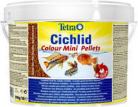 Корм Tetra Cichlid Colour Mini для небольших цихлид, для яркости окраски 10 л (гранулы) d