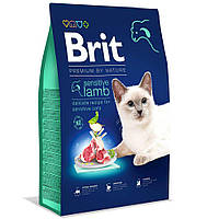 Сухой корм для котов с чувствительным пищеварением Brit Premium by Nature Cat Sensitive 8 кг (ягненок) d