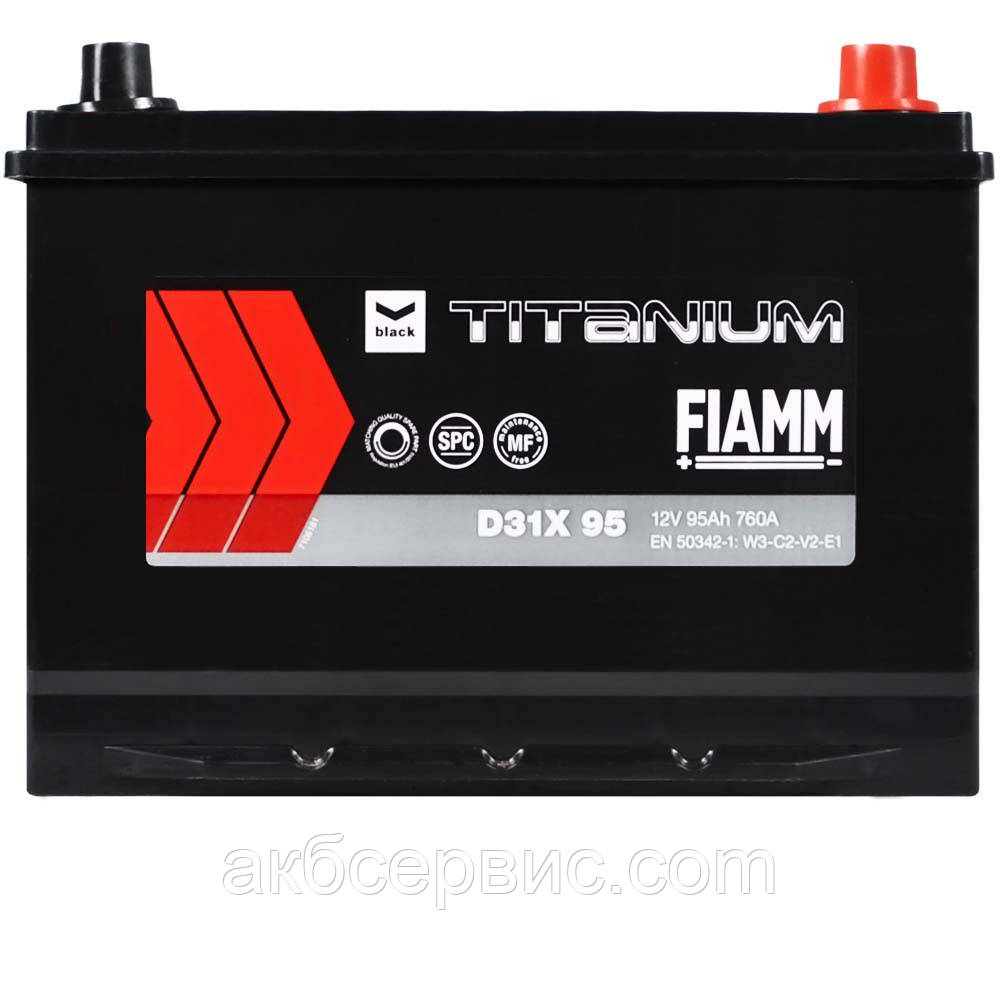 Автомобільний акумулятор FIAMM 6СТ-95 АзЕ Titanium Black Asia (D31 95), фото 1