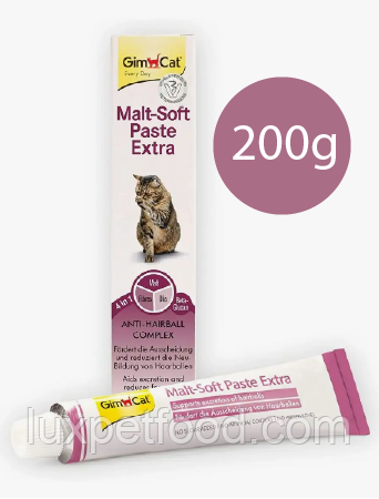 GIMBORN GimCat Gim Cat Malt-Soft Extra 200гр паста для виведення шерсті з шлунку котів