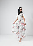 Літня сукня в підлогу, квітковий принт, софт | Жіночий довгий Сарафан із малюнком троянди на запах Максі | Норма, фото 3
