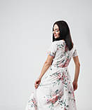 Літня сукня в підлогу, квітковий принт, софт | Жіночий довгий Сарафан із малюнком троянди на запах Максі | Норма, фото 4