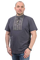 Чоловіча футболка - вишиванка сіра, розміри M, L, XL, 2XL, 3XL