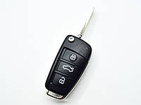 Выкидной ключ Audi A6, Q7, 433 Mhz, 4F0 837 220 M, ID8E, 3 кнопки, лезвие HU66