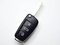 Выкидной ключ Audi A6, Q7, 868 Mhz, 4F0 837 220 R, ID8E, 3 кнопки, лезвие HU66