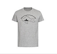 Тактическая Хлопковая футболка серая с принтом Відпочивай на риболовлі