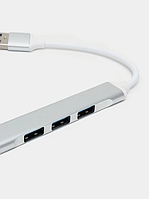 1 HDMI Сріблястий Хаб USB-хаб AC-500 Type-C to RJ45+HDMI USB cable порти 3 USB 3.0, 1 RJ45 (Ethernet)