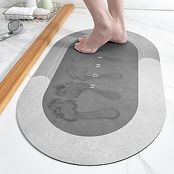 Вологопоглинаючий килимок у ванну (48х78см), Сірий / Діатомітовий килимок у ванну / Антиковзний килимок
