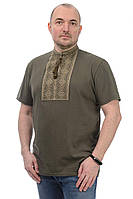 Чоловіча футболка - вишиванка хакі, розміри M, L, XL, 2XL, 3XL