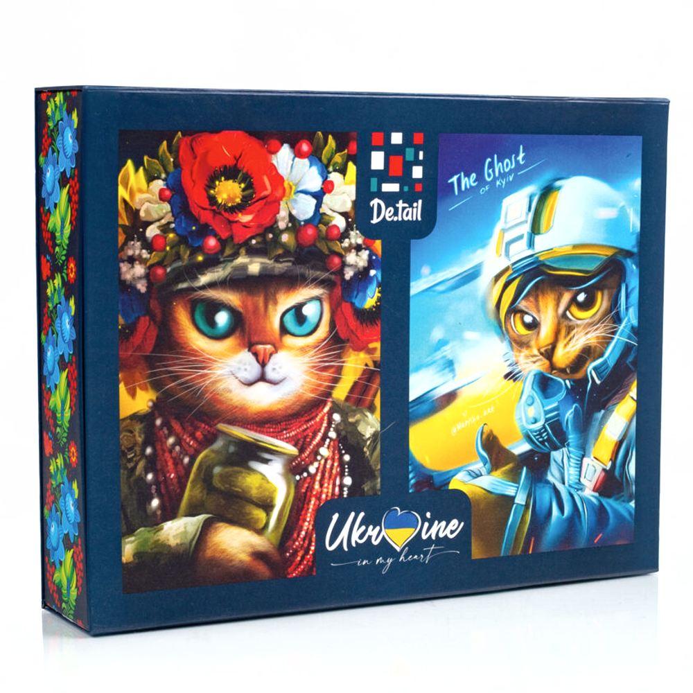 Пазли 2 в 1 «Кішка воїн. Привид Києва» 2х500 деталей De.tail Vladi Toys (5903858961989)