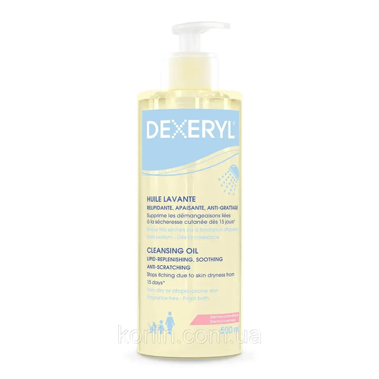 Dexeryl Cleansing Oil Дексеріл Олія для душа Дуже Сухий Атопічний Шкіра для дітей і дорослих 500 мл
