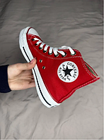 Кеды женские Converse высокие Chuck Тaylor All Star кеды Converse Конверс красные 36-40р