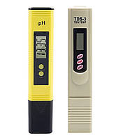Комплект тестеров качества воды солемер TDS-3 и PH-02