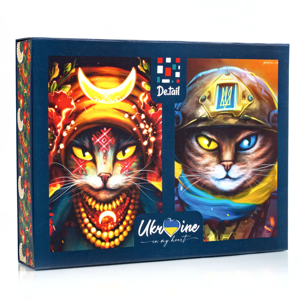 Пазли 2 в 1 «Український кіт-воїн. Українська мольфарка» 2х500 деталей De.tail Vladi Toys (5903858961996)