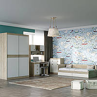 Спальня Дитяча Еверест Соната Комплект 2 (модульна - 5 елементів) дуб сонома + білий (DTM-2582)