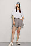 Шорти Arjen жіночі трикотажні кльош на гумці кишені сірі L, фото 2