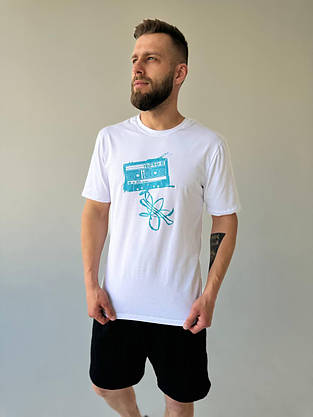 Футболка чоловіча біла Adidas повсякденна спортивна модна молодіжна для чоловіків стильна зручна, фото 2