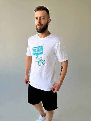 Футболка чоловіча біла Adidas повсякденна спортивна модна молодіжна для чоловіків стильна зручна, фото 3