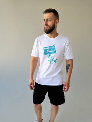 Футболка чоловіча біла Adidas повсякденна спортивна модна молодіжна для чоловіків стильна зручна, фото 4