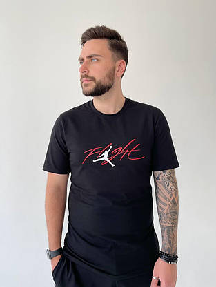 Футболка чоловіча чорна Jordan повсякденна стильна зручна літня футболка спортивна з принтом на хлопця, фото 3