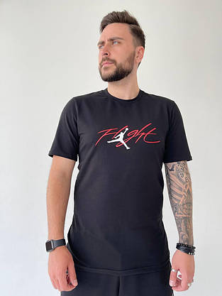 Футболка чоловіча чорна Jordan повсякденна стильна зручна літня футболка спортивна з принтом на хлопця, фото 5