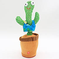 Танцующий кактус летний, от USB / Интерактивная игрушка кактус поющий с подсветкой / Мягкая игрушка