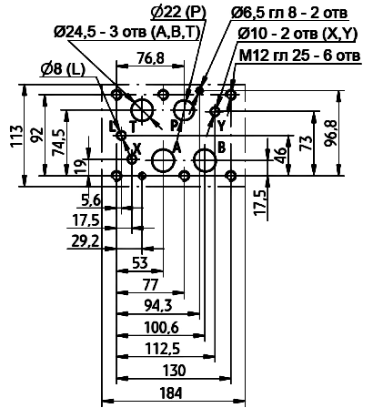 монтажні розміри клапана Z2S22