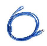 Кабель подовжувач USB 2.0 AM/AF, 1.5m, прозорий синій, силіконовий, екранований +ферит, фото 3