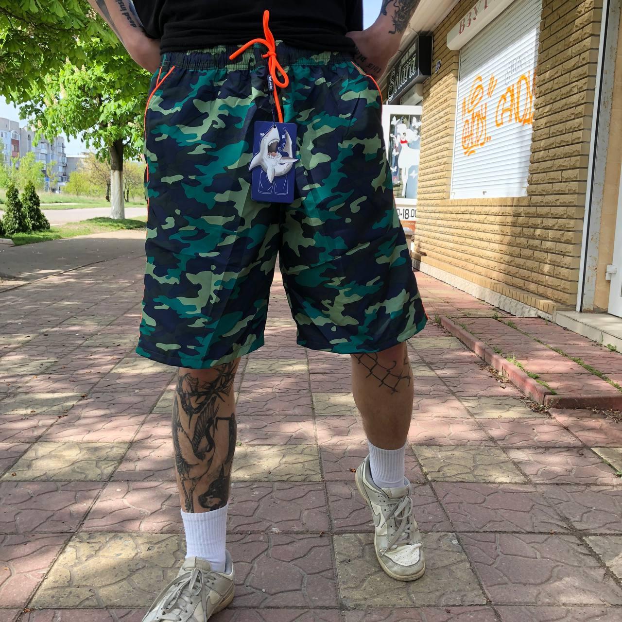 Чоловічі шорти,3 кишені "Shark" Камуфляж M(44-46)Зеленый 2