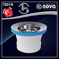 Випуск 64 мм для сифона кухонної мийки або умивальника 1 1/2 довжина гвинта 65 мм без пробки NOVA 7001N