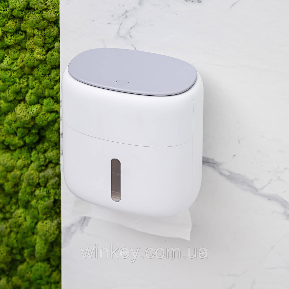 Тримач для туалетного паперу MVM BP-44 клейкий біло-чорний, фото 1