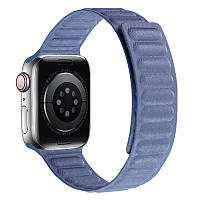 Кожанный ремешок для Apple watch 38mm 40mm 41mm / ремешки на Эпл вотч 38мм 40мм эко кожа Cerulean blue