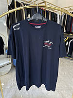 Мужская футболка Polo Pepe 1745 Турция (СУПЕР-батал) 7-9XL темно-синяя