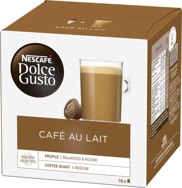 Кава в капсулах NESCAFE Dolce Gusto Cafe Au Lait 16 шт Нескафе Дольче Густо