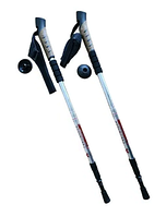Палиці для скандинавської ходьби+трекінг Antishock телескопічні пара Silver (70507U-E)