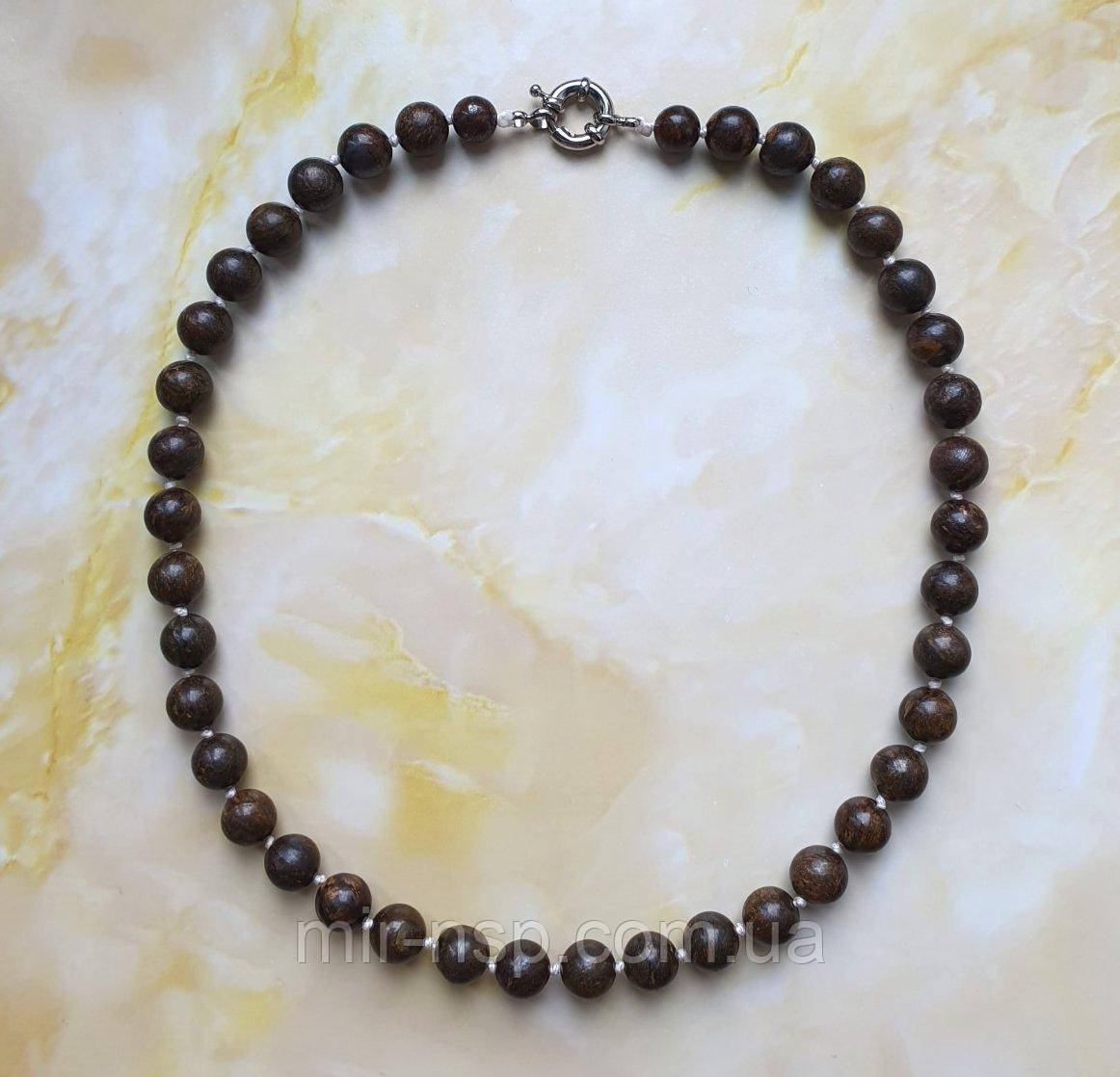 Намиста 100% натуральний Бронзит 10 мм вага 70г довжина 48 см, фото 1